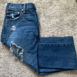 Straight Ripped Jeans Size. W:30 L:30 Color: Dark Blue